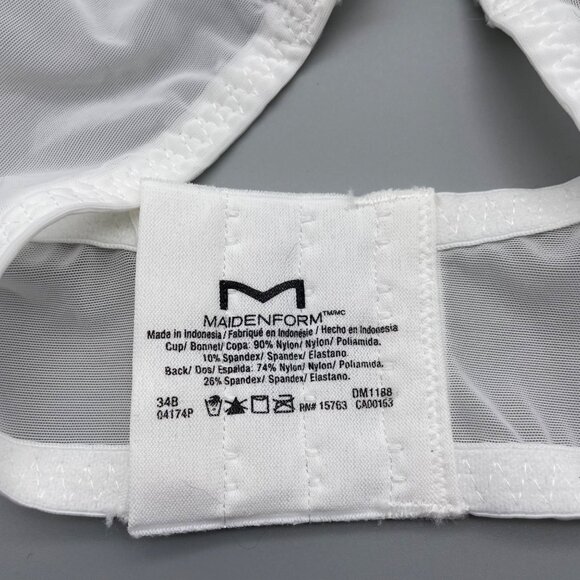 NWT Maidenform 34B White Lace Underwire Bra Bralette Multiway Convertible Strap - Picture 6 of 6